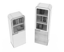 کمد-ویترین-با-دو-درب-چوبی-و-شیشه-ای-برلیانت-تیپ-6275-41 -  - https://mohitara.com